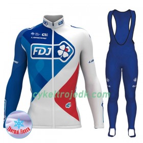 Cykeltøj Langærmet Vinter + Bib Cykelbukser Dame 2017 FDJ N001